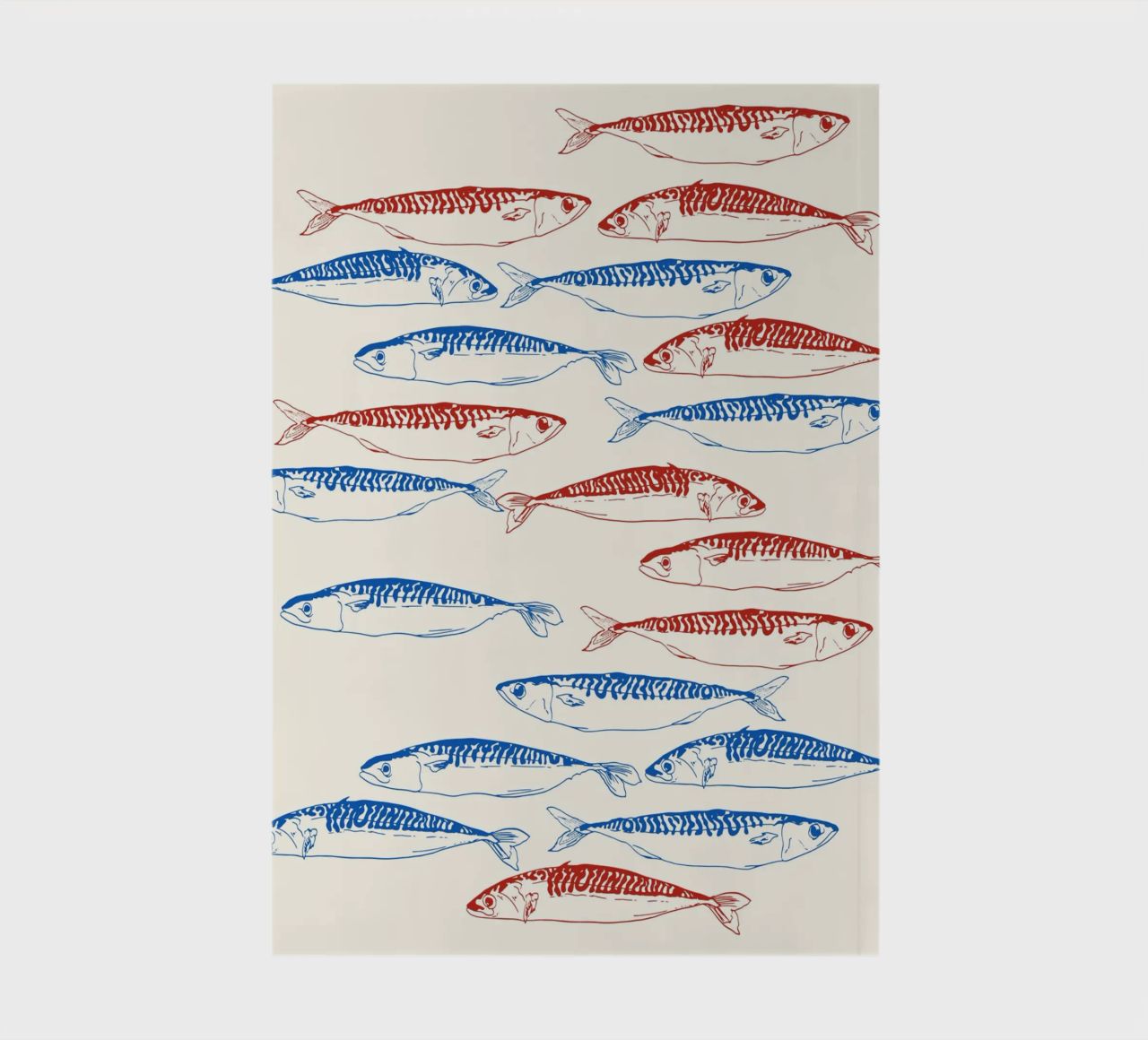 Sardines Pattern Blue and Red notebook by EDMPROJECT