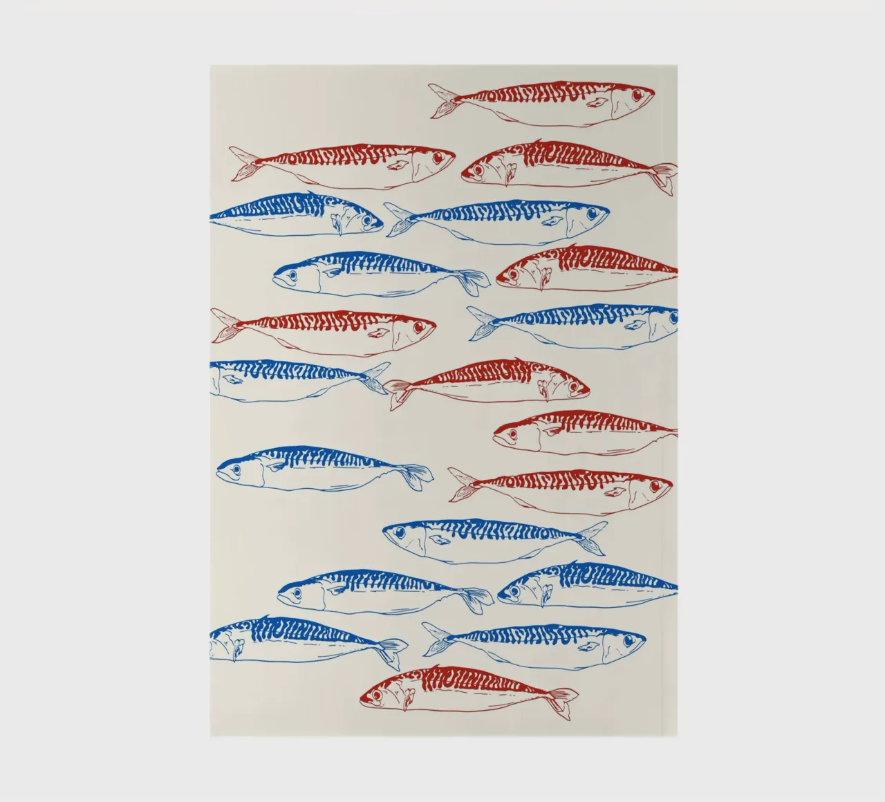 Sardinen-Muster Blau und Rot Notizbuch von EDMPROJECT