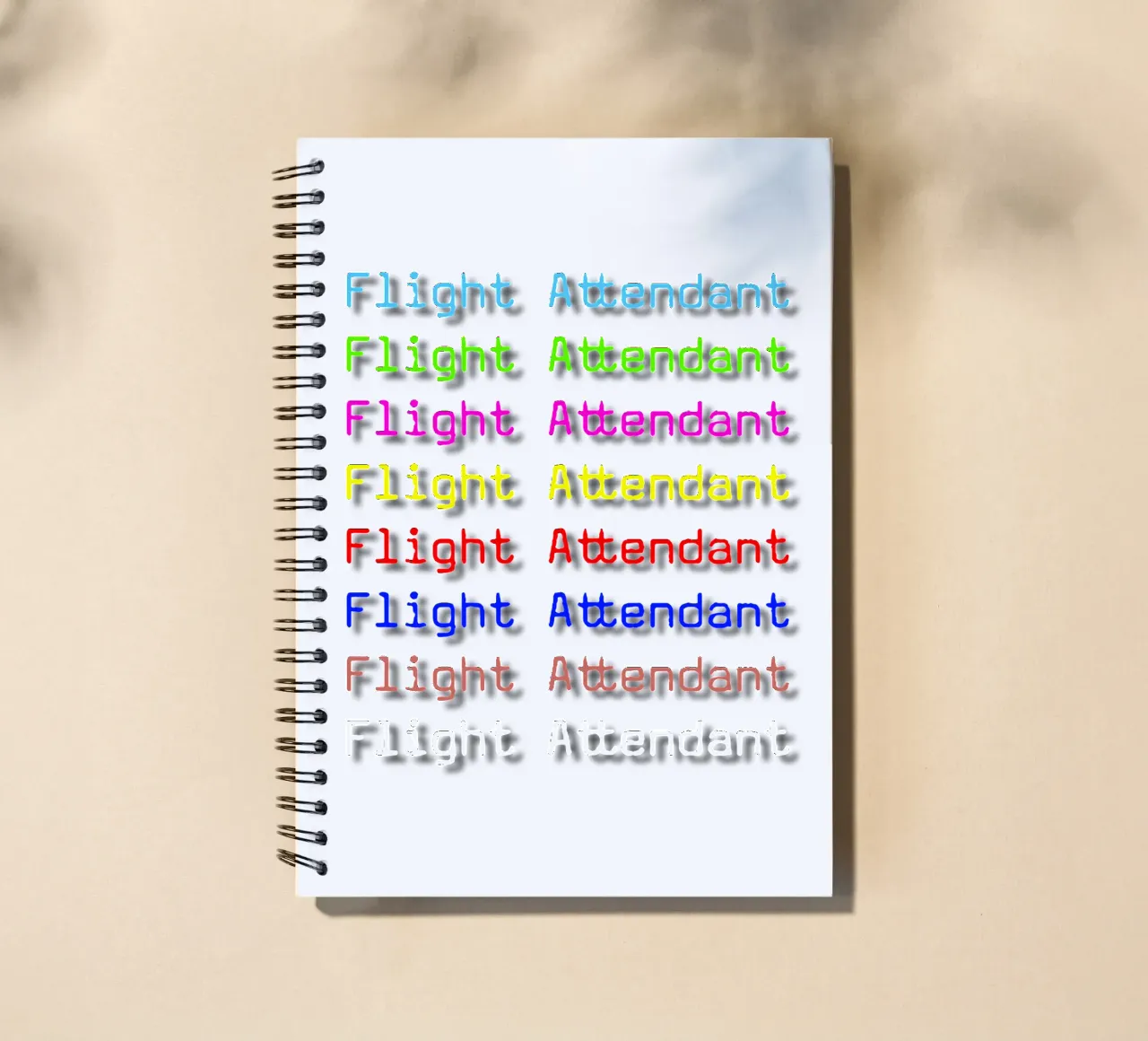 Testo di design per assistenti di volo di tendenza diario ad anelli da Urban Life