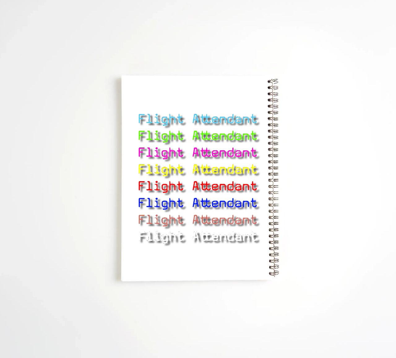 Flight Attendant Text Design Trending Now spiral notebook by Urban Life