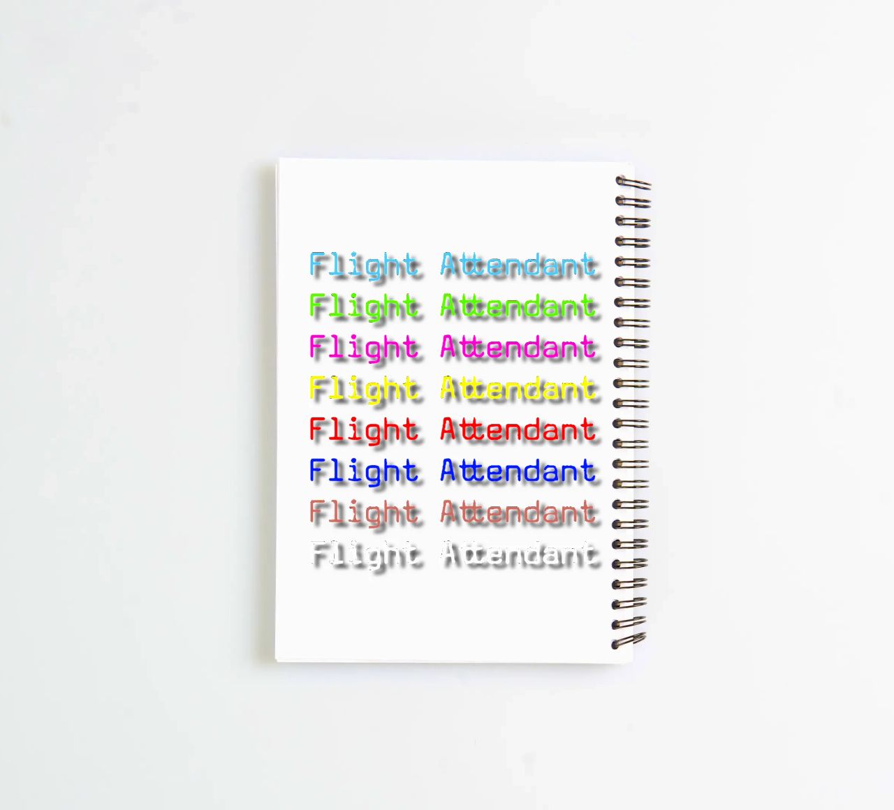 Flight Attendant Text Design Trending Now spiral notebook by Urban Life