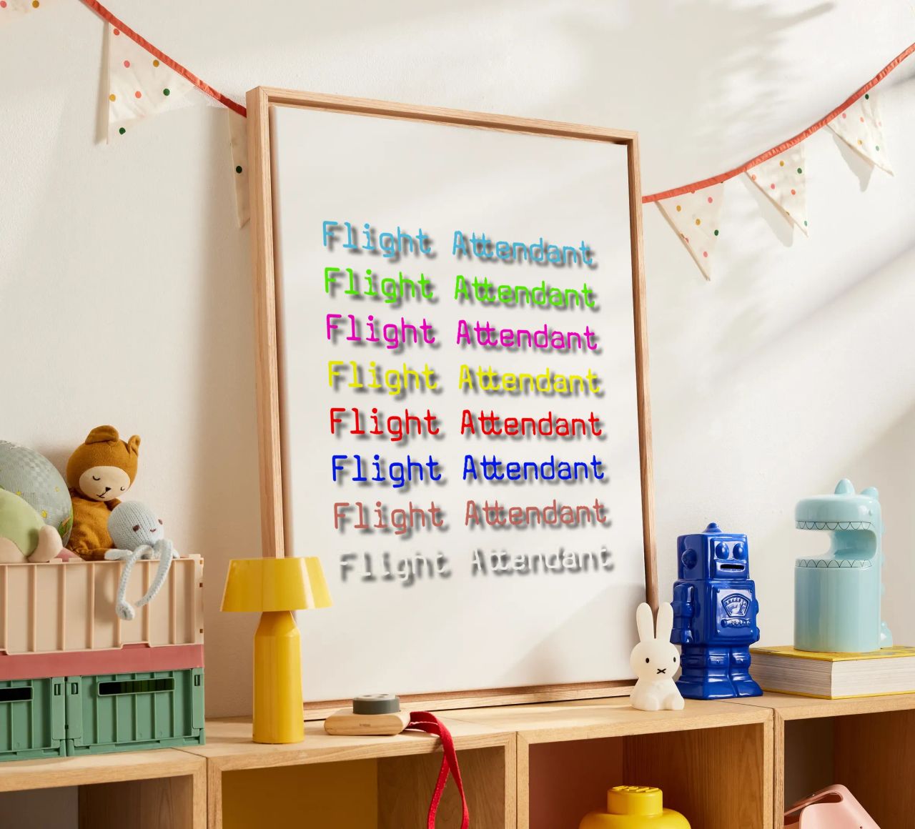 Flight Attendant Text Design Trending Now canvas by Urban Life