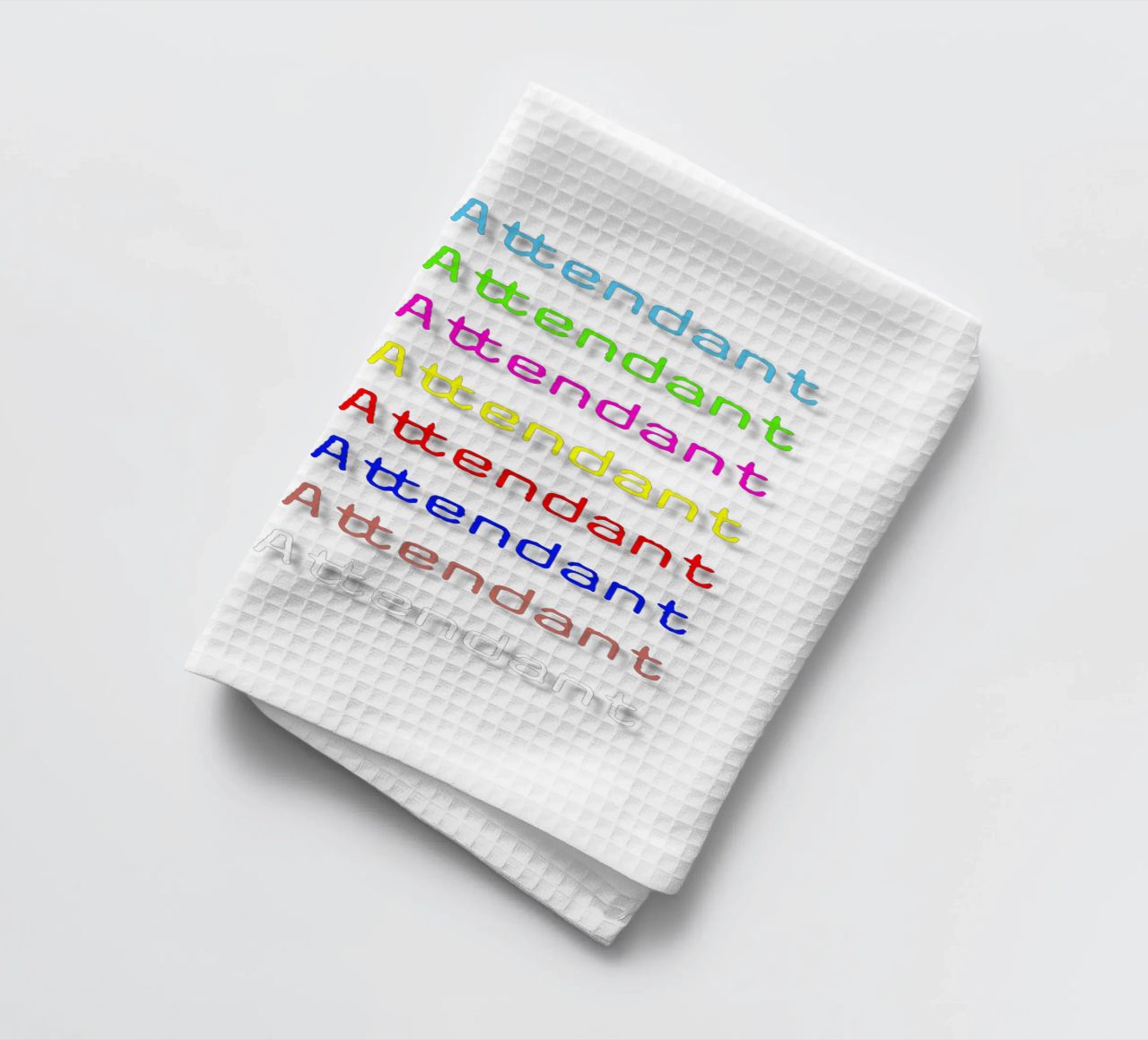 Flight Attendant Text Design Trending Now tea towel by Urban Life