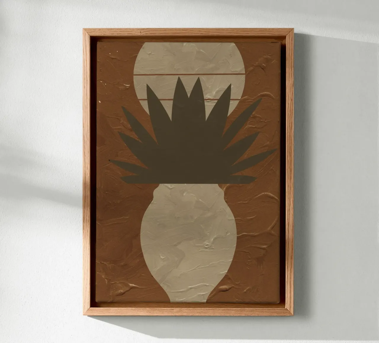 Terracotta Line No 01 tela con Cornice a cassetta da treechild