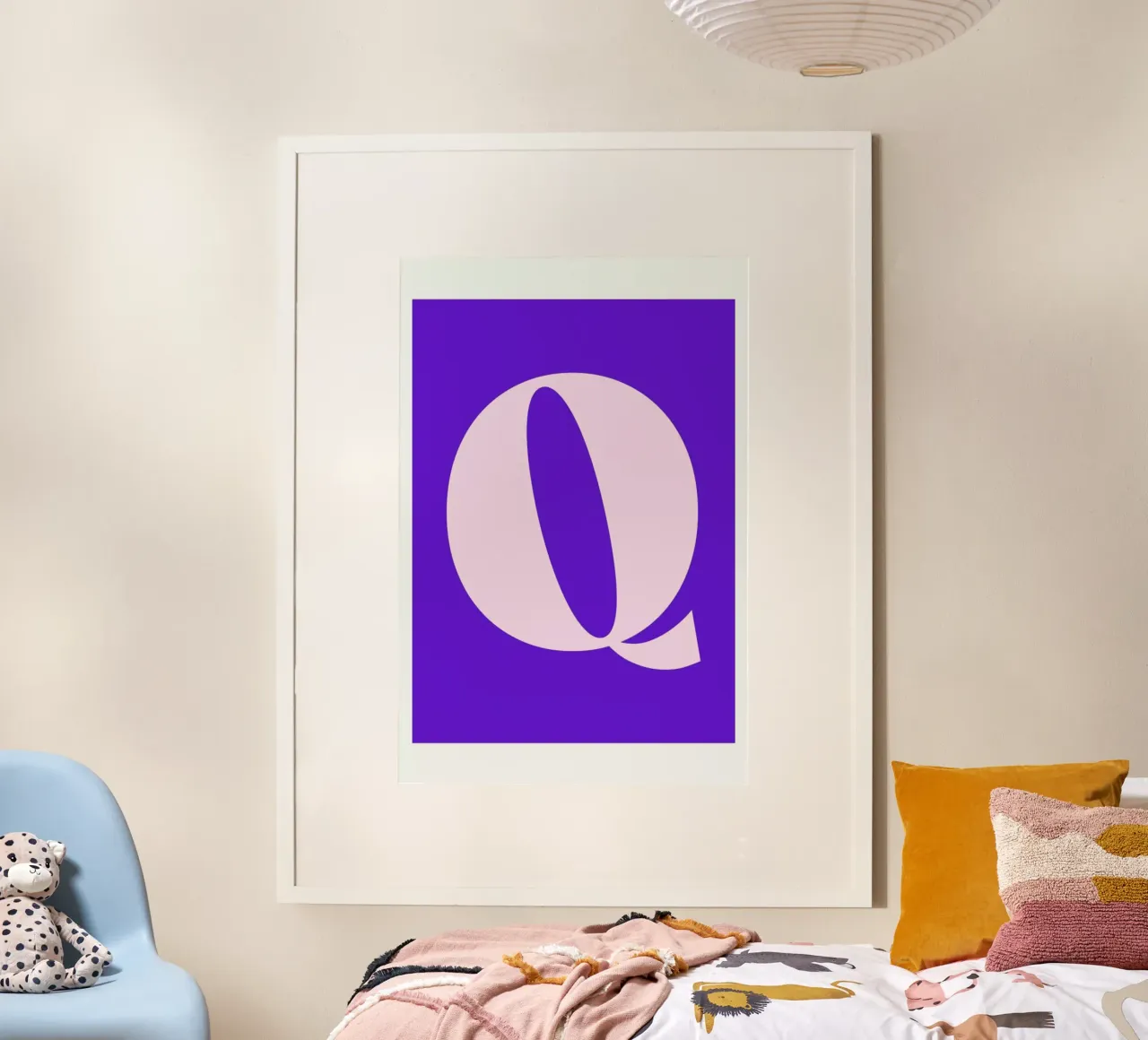 Colorful Q poster con telaio in alluminio da Mottos by Sinan Saydik