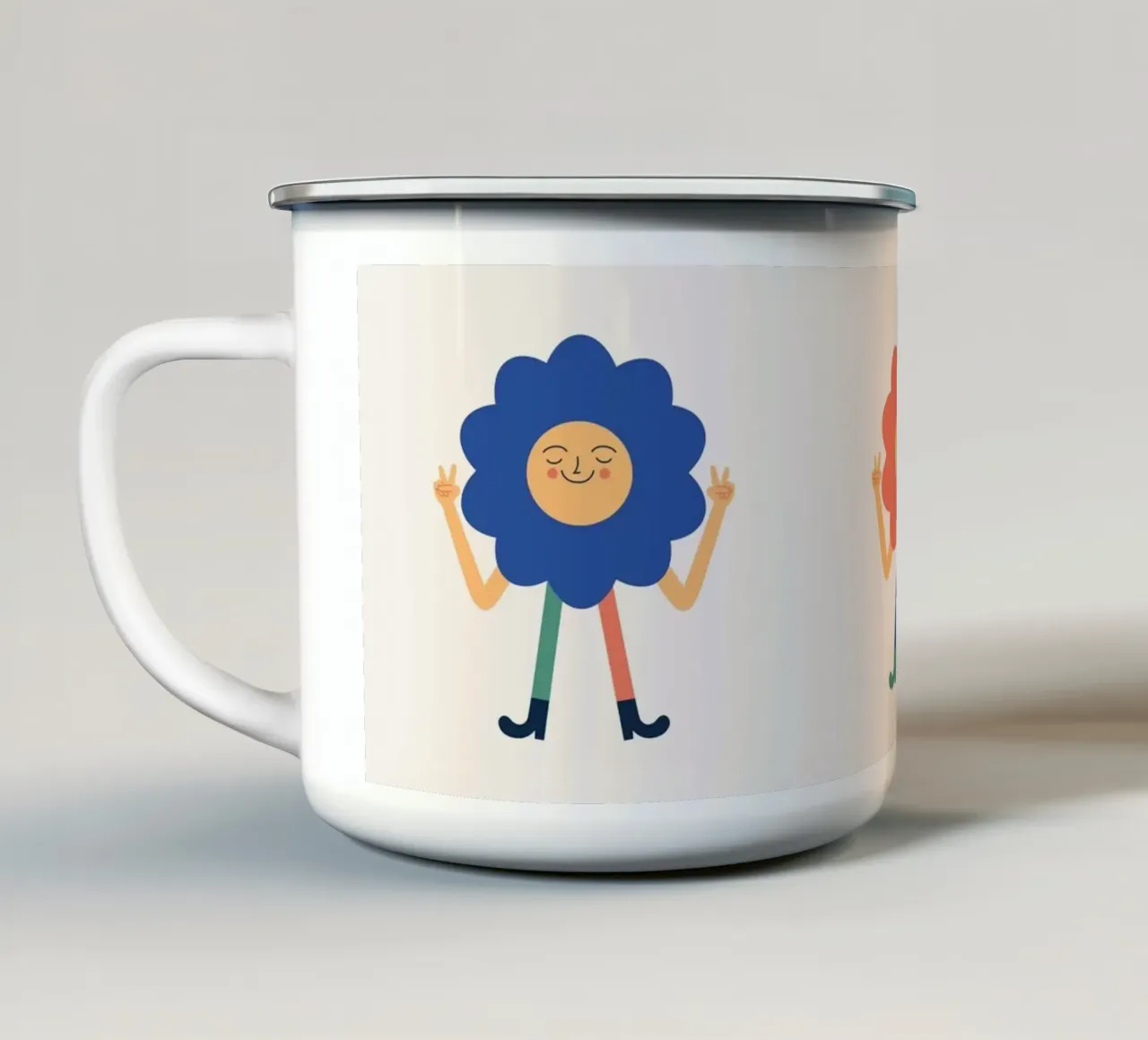 Flowerpower tazza in smalto da Susann Stefanizen