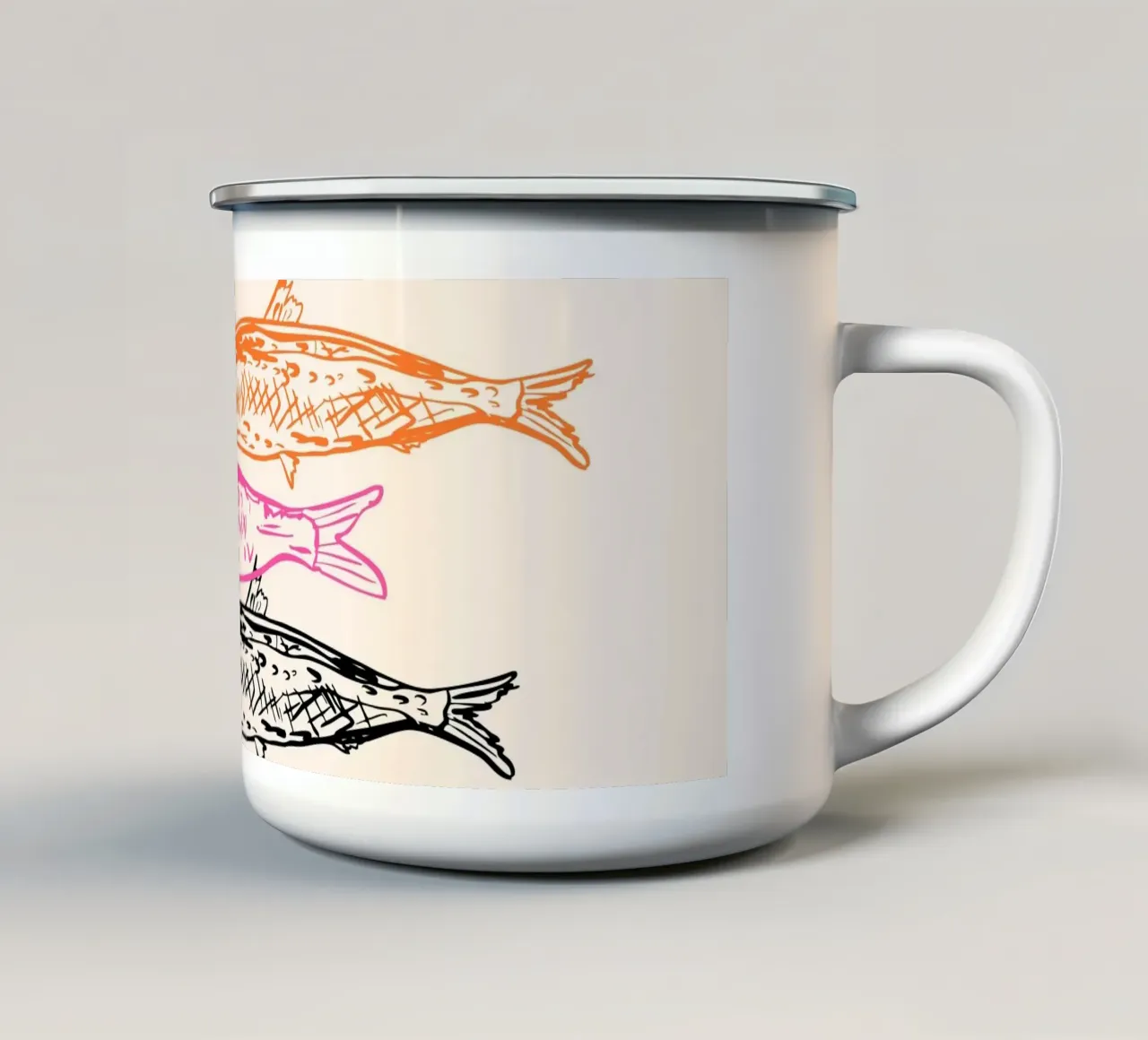 Retro Sardines enamel mug by EDMPROJECT