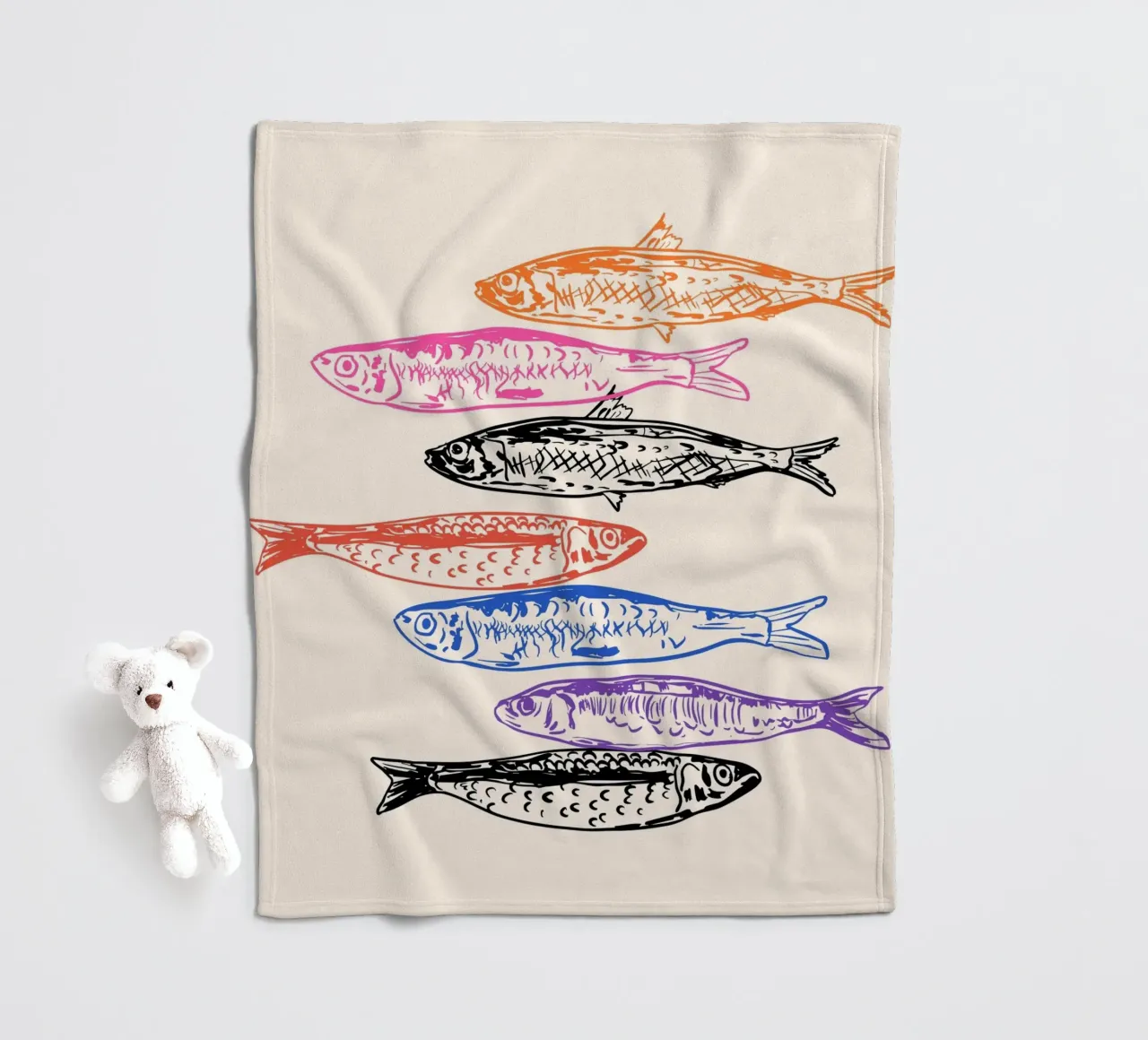 Retro Sardines coperta in pile da EDMPROJECT