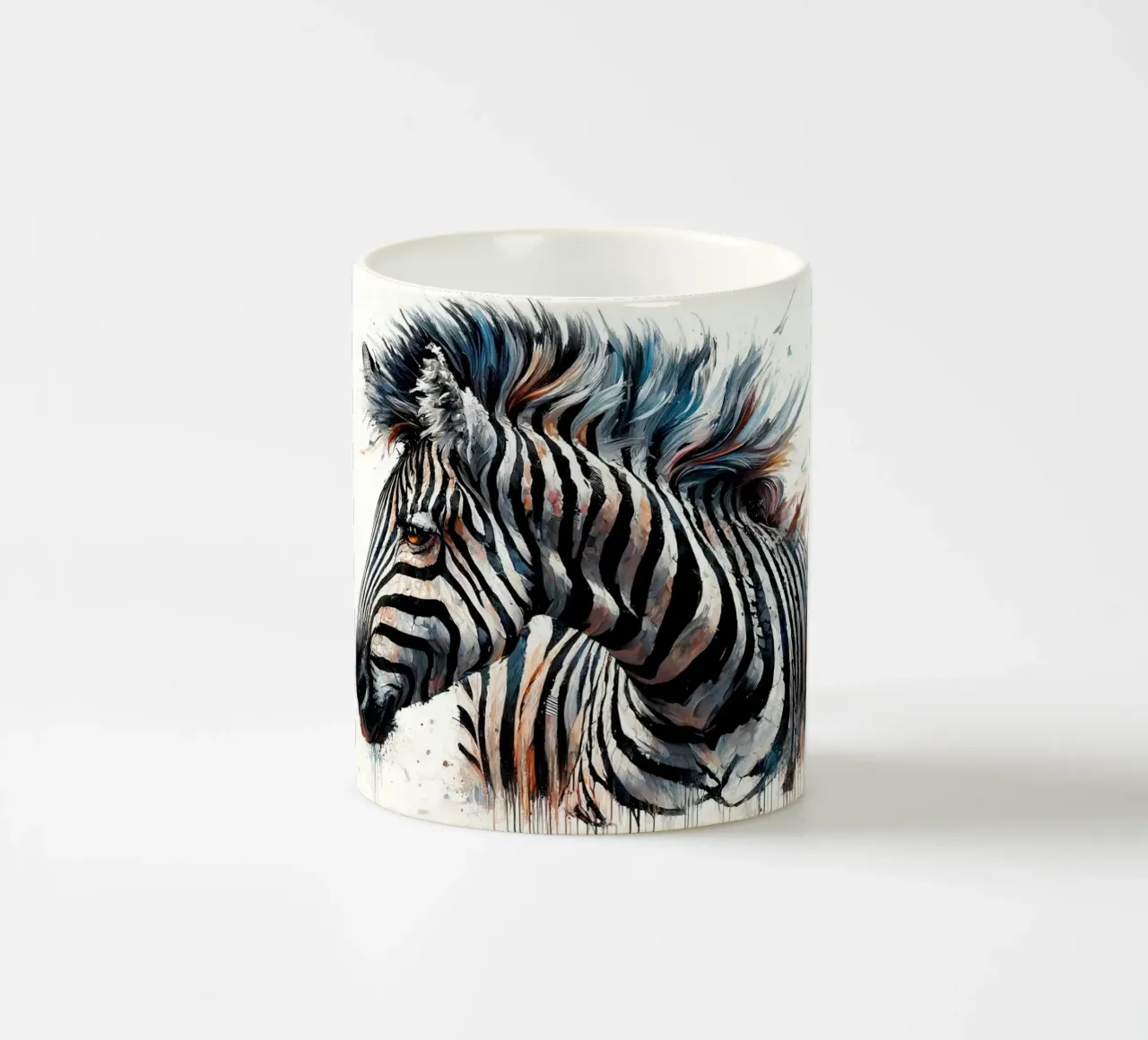 Zebra eterea in un sogno acquerellato tazza in ceramica da Chromatic Fusion Studio