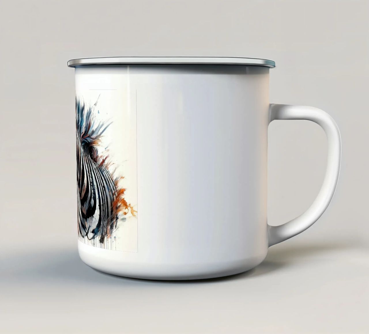 Zebra eterea in un sogno acquerellato tazza in smalto da Chromatic Fusion Studio