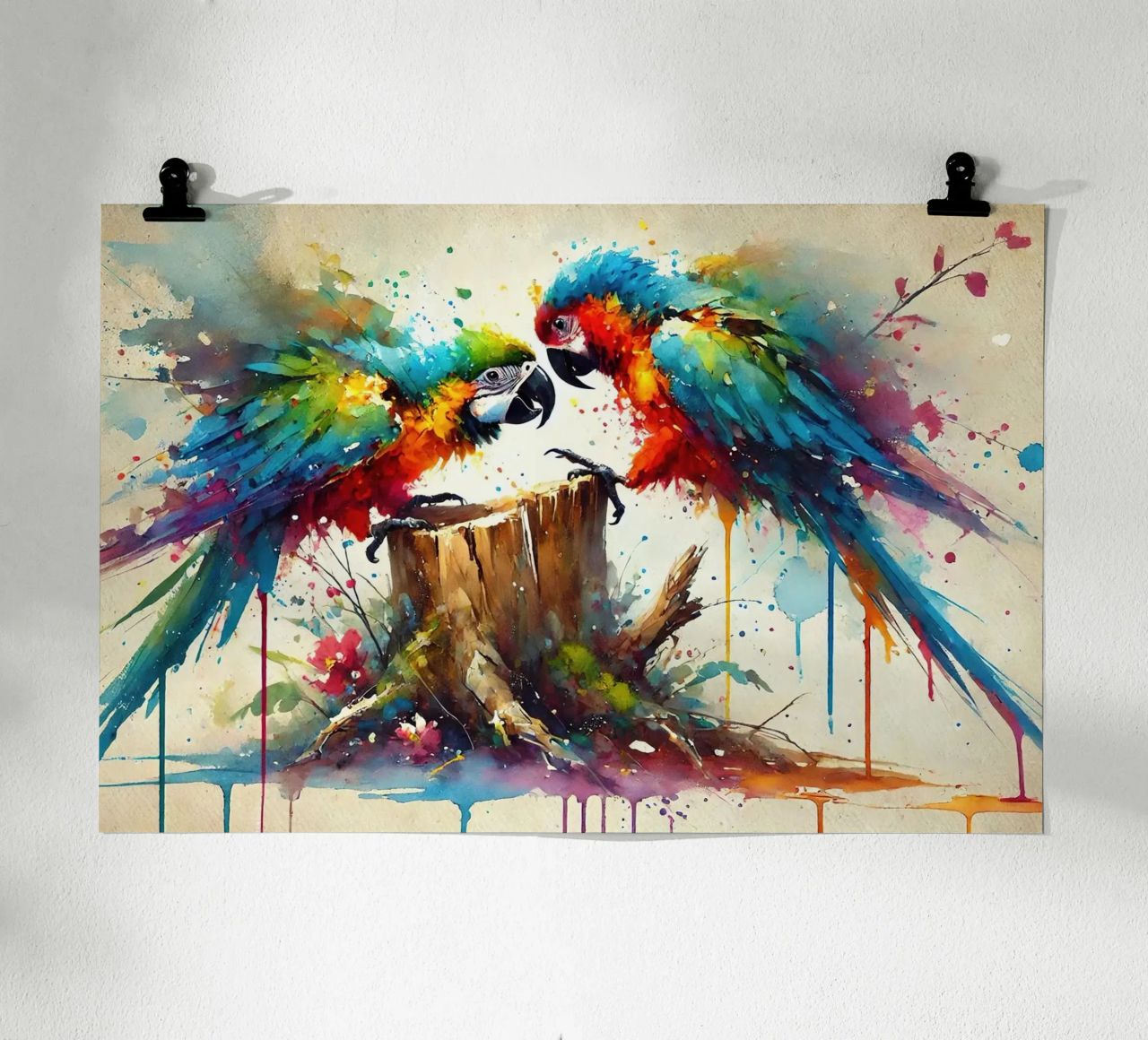 Oiseaux exotiques Fantaisie poster de Chromatic Fusion Studio