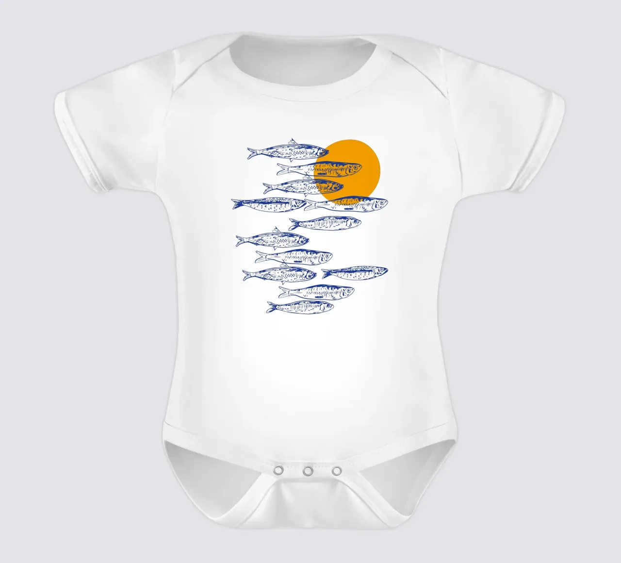 Sarde al tramonto body neonato maniche corte da EDMPROJECT