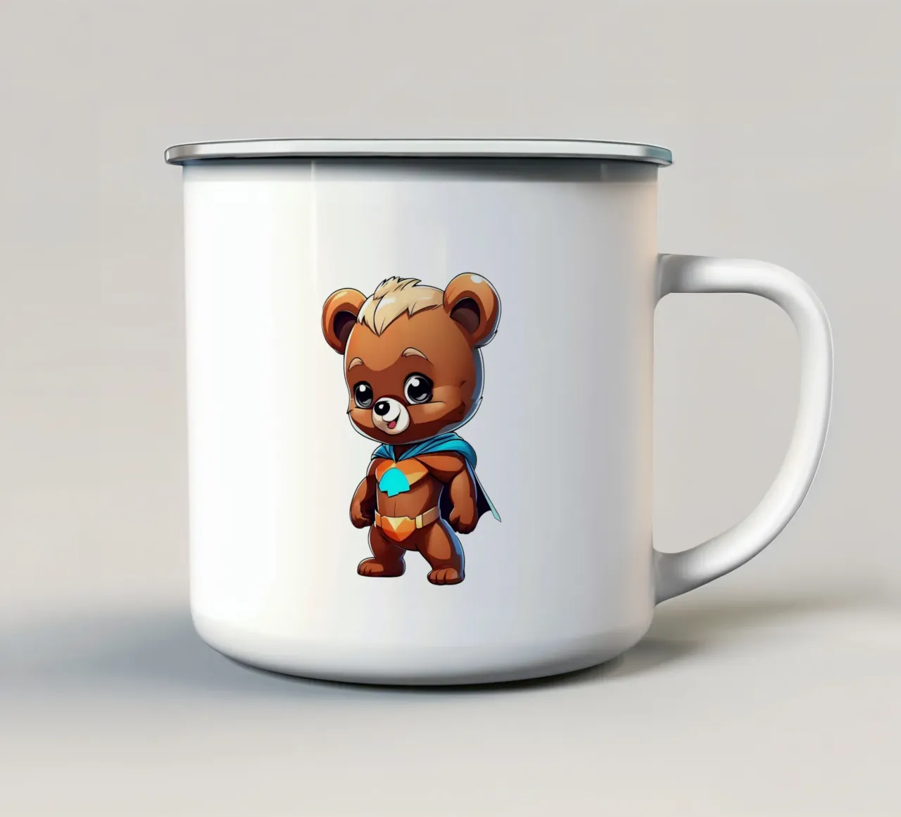 Orso, orsetto come supereroe tazza in smalto da Tierisch bunt by LK