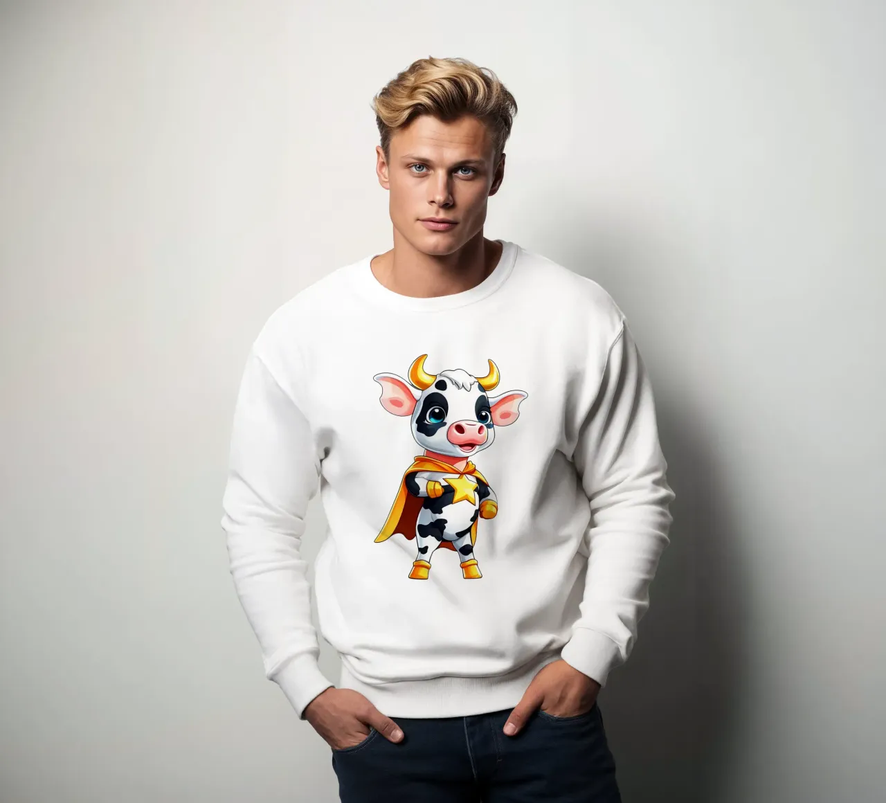 Mucca, piccola mucca come supereroe felpa da Tierisch bunt by LK