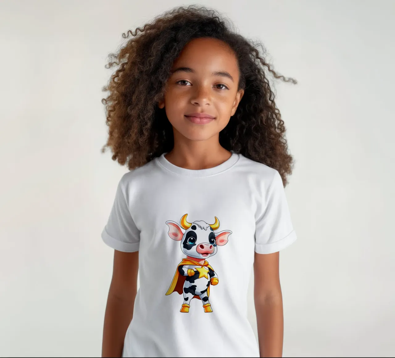 Koe, babykoe als superheld kinder t-shirt van Tierisch bunt by LK