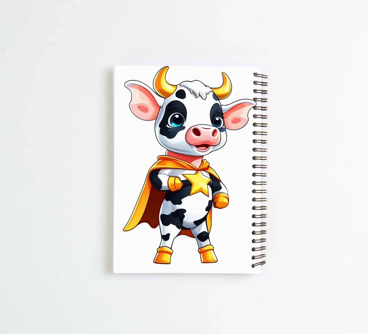 Kuh, Babykuh als Superheld Ringbuch von Tierisch bunt by LK