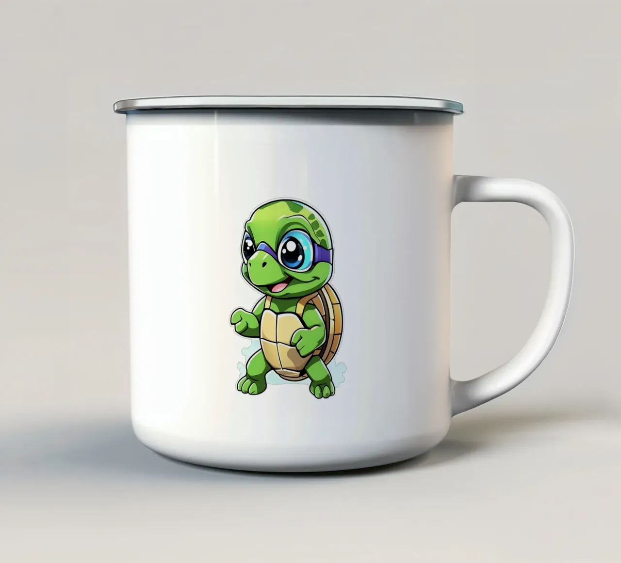 Tartaruga, piccola tartaruga come supereroe tazza in smalto da Tierisch bunt by LK