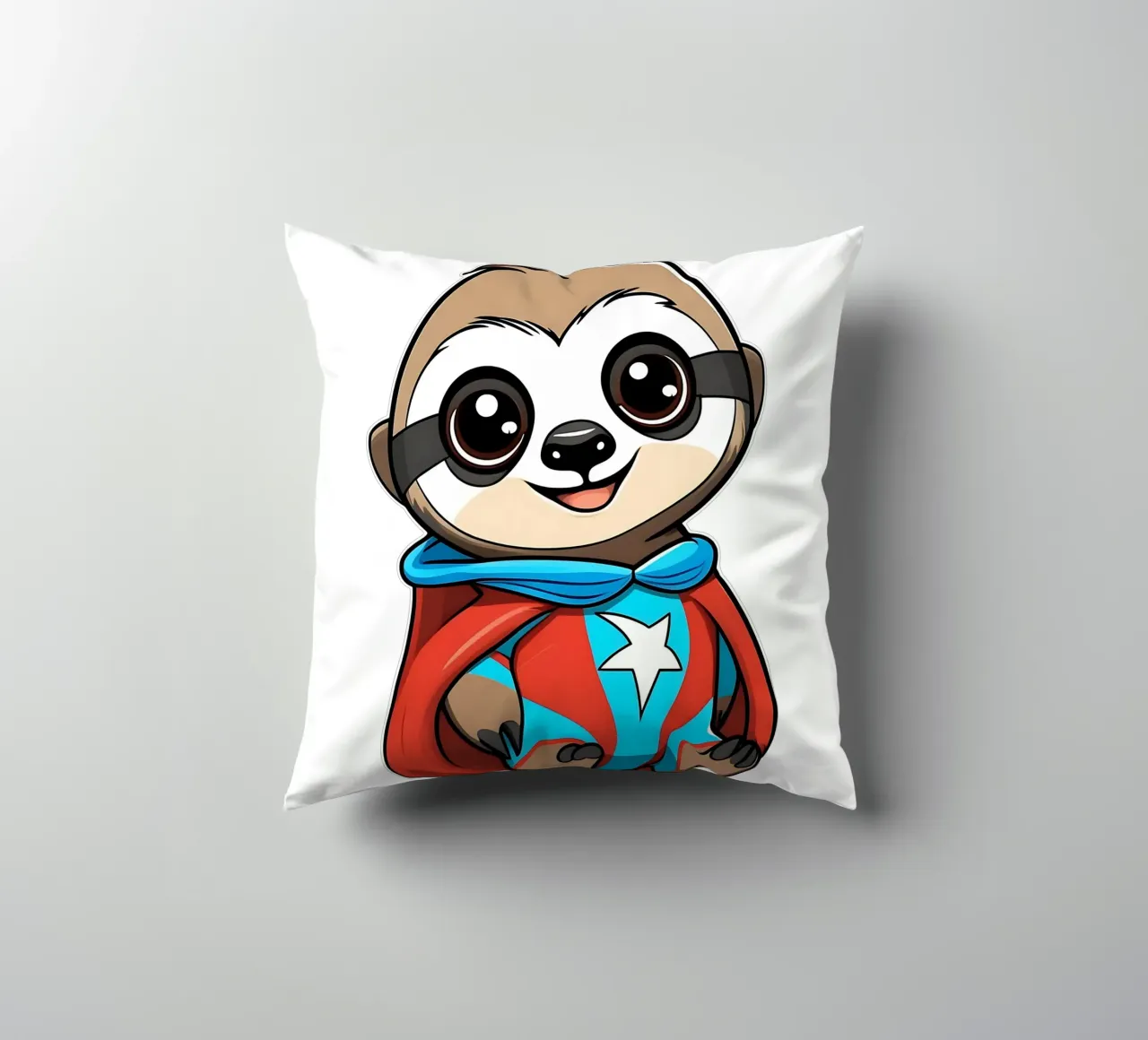 Bradipo, cucciolo di bradipo come supereroe cuscino da Tierisch bunt by LK
