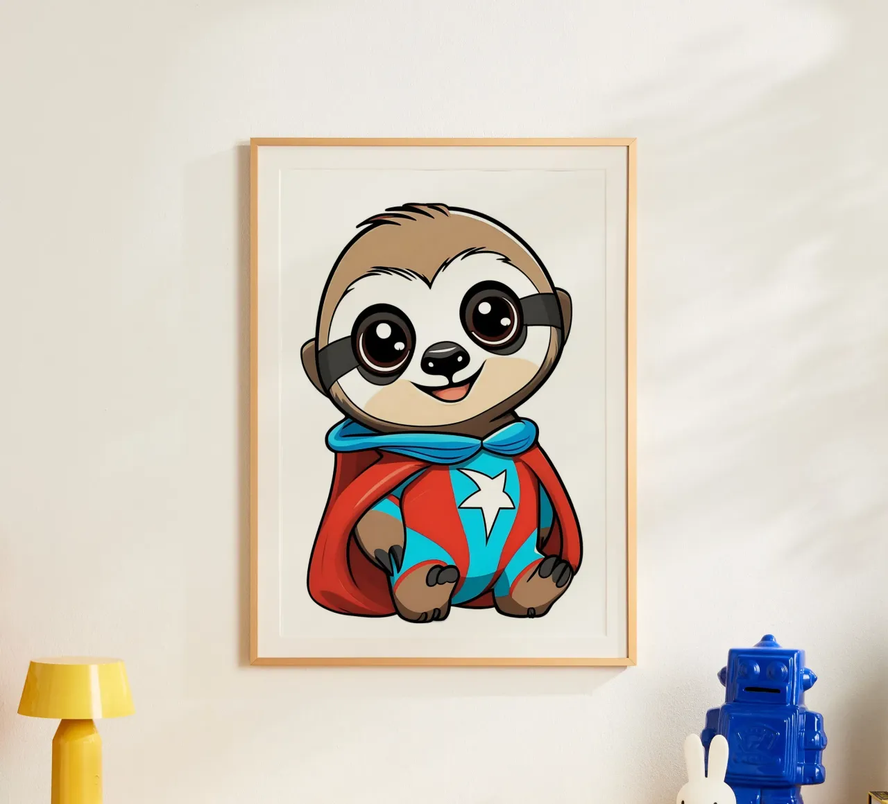Bradipo, cucciolo di bradipo come supereroe carta hahnemühle da Tierisch bunt by LK