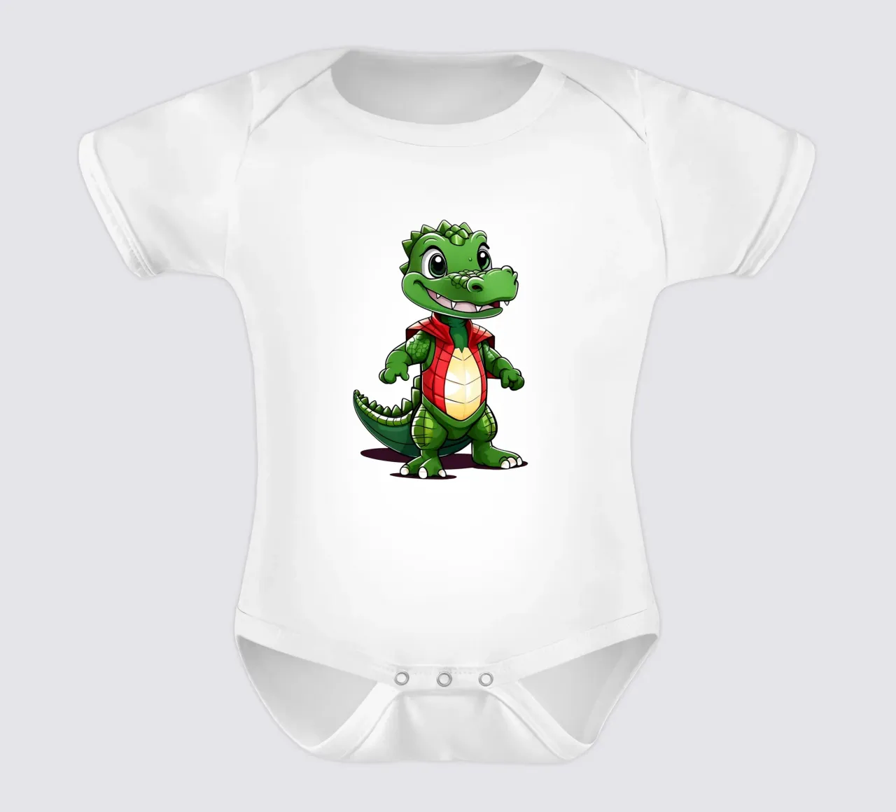Cocodrilo, bebé cocodrilo como superhéroe body de bebé de Tierisch bunt by LK