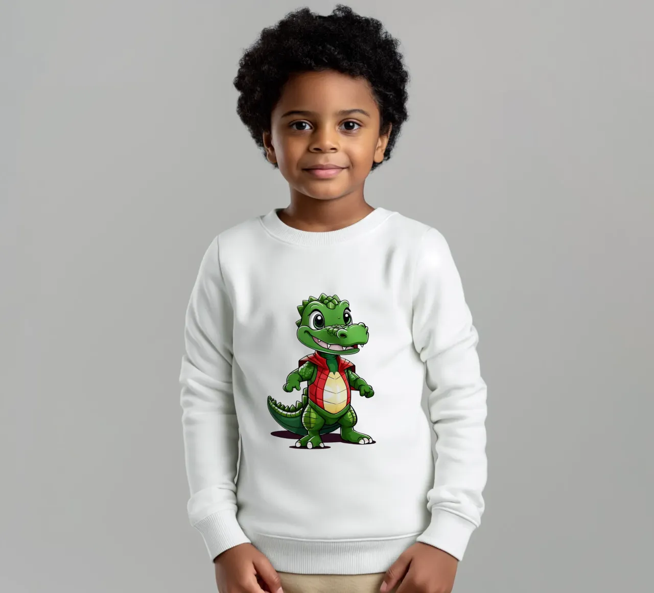Cocodrilo, bebé cocodrilo como superhéroe sudadera para niño de Tierisch bunt by LK