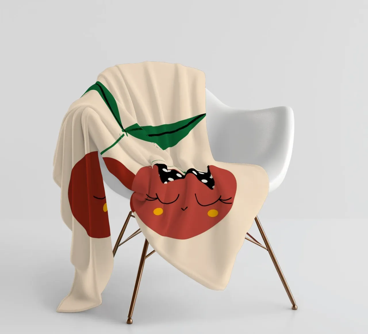 Schattige Kersenvrienden - Schattige Fruitkunst fleecedeken van susanacosta