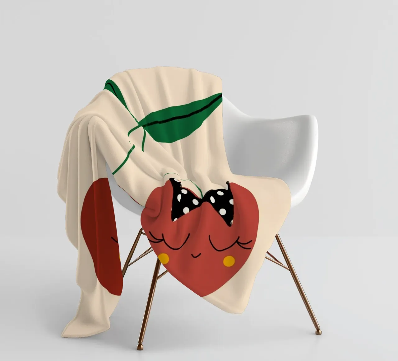 Schattige Kersenvrienden - Schattige Fruitkunst fleecedeken van susanacosta