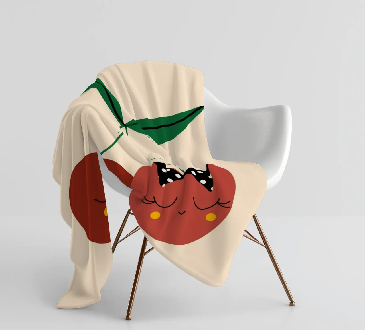 Schattige Kersenvrienden - Schattige Fruitkunst fleecedeken van susanacosta