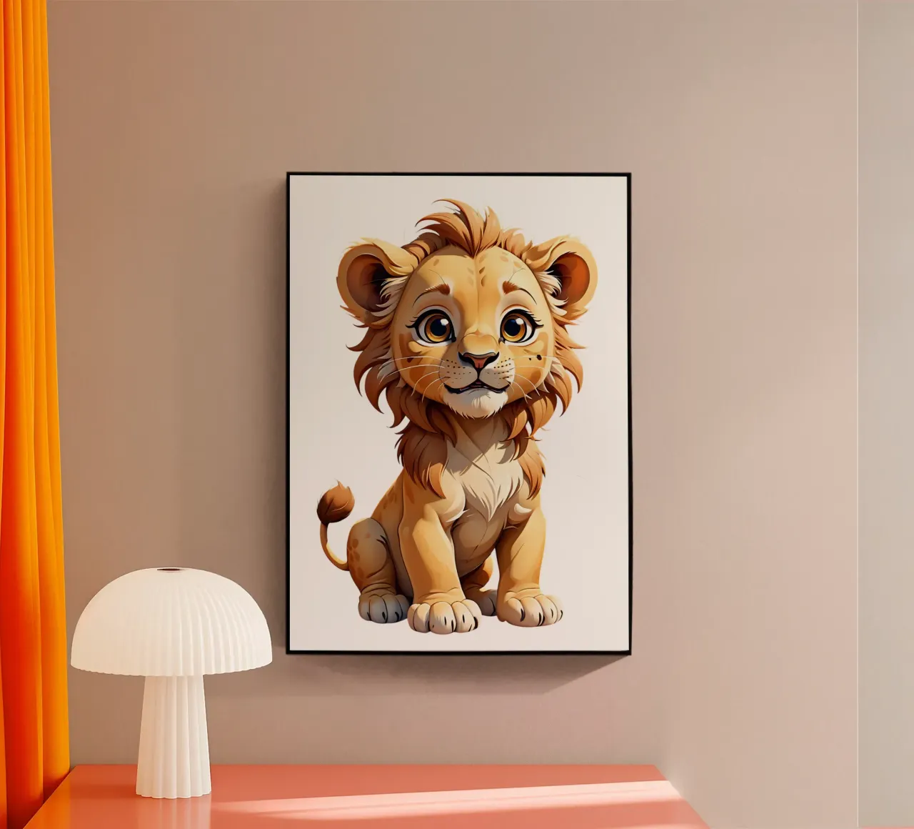 Leeuw, babyleeuw acryl van Tierisch bunt by LK