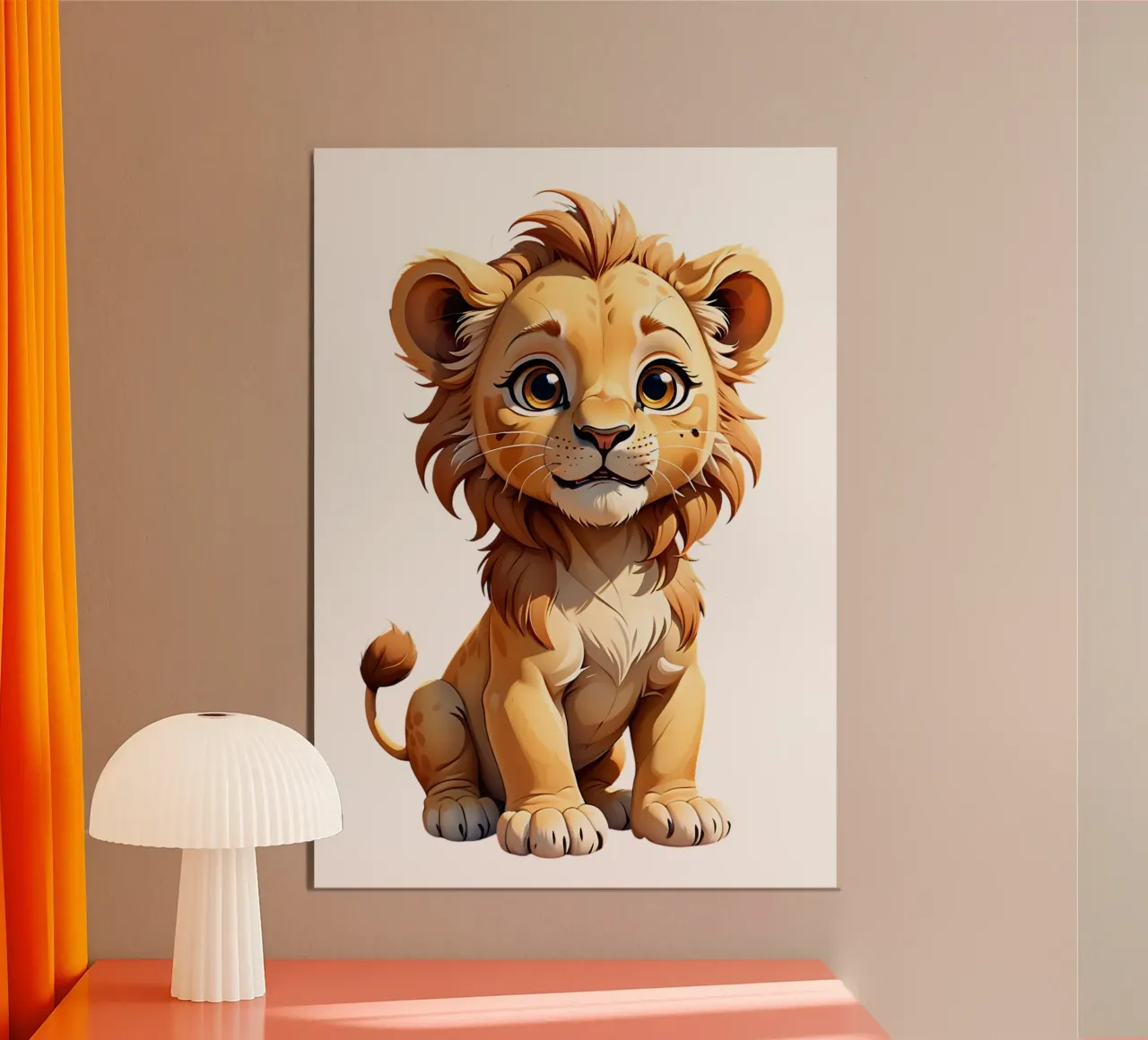 Leone, cucciolo di leone poster con telaio in plastica da Tierisch bunt by LK