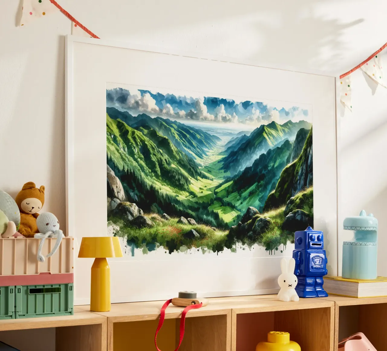 Paesaggio di una vasta valle montana poster da Chromatic Fusion Studio