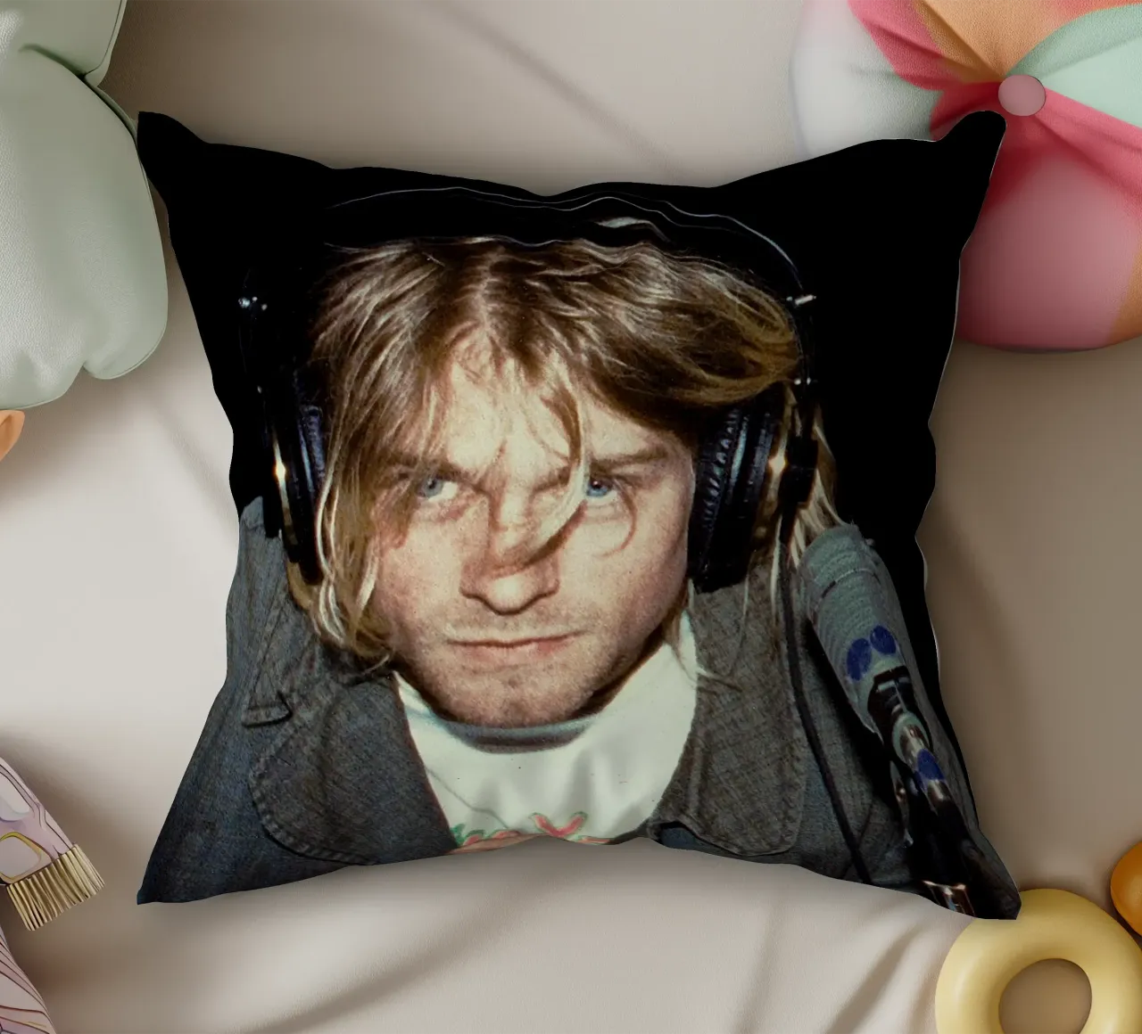 Kurt Before Take Vocal Recording decorative cushion by HUMMERSONIC
