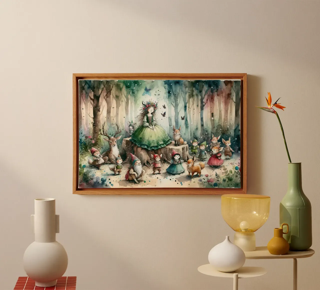 Fairytale Forest Magic canvas with Floater frame by Chromatic Fusion Studio