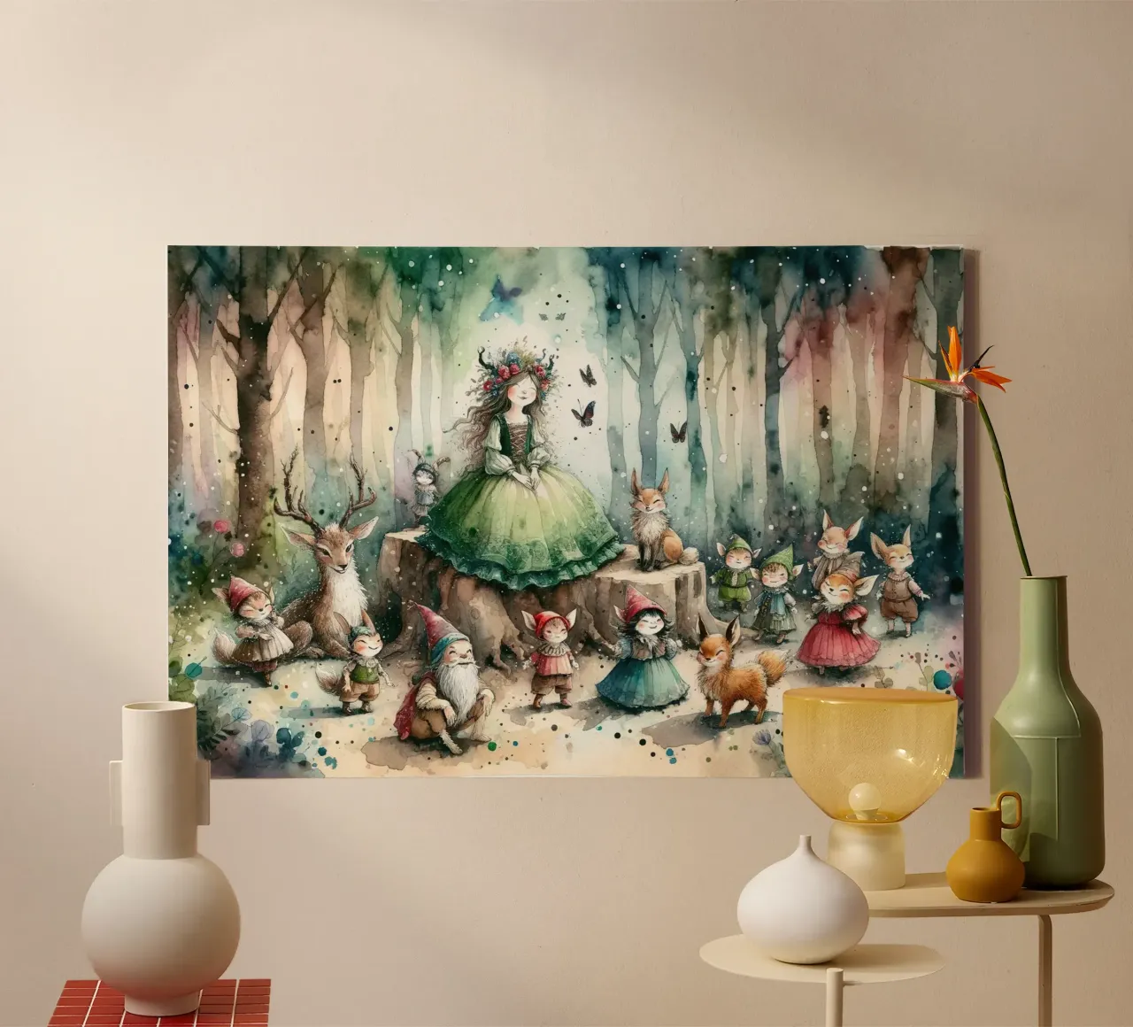 Fairytale Forest Magic canvas with Floater frame by Chromatic Fusion Studio