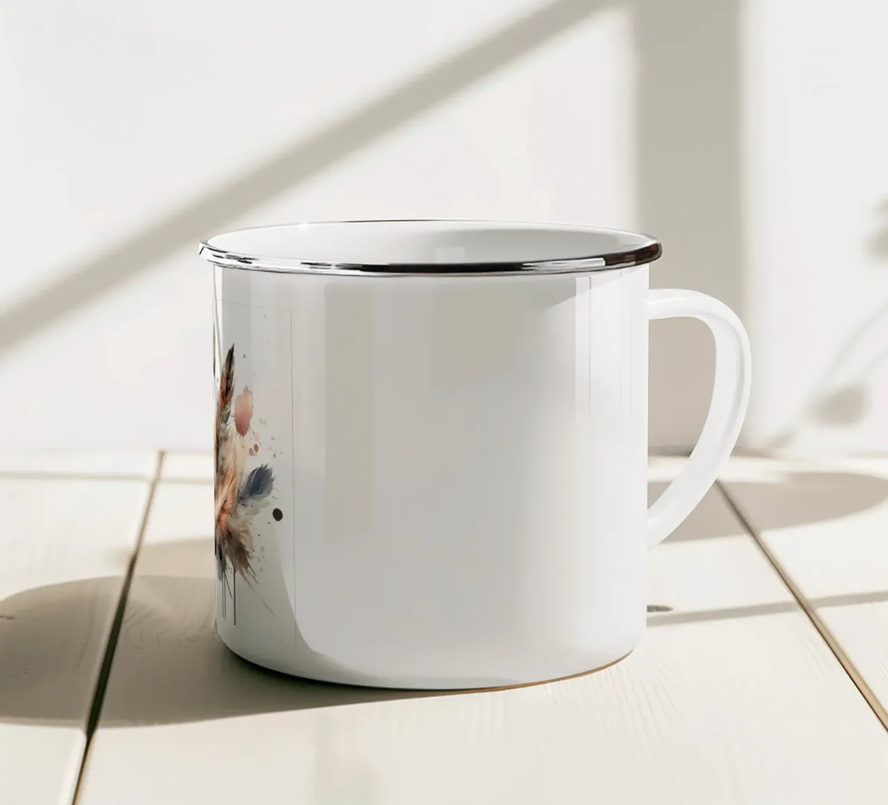 Piume in armonia tazza in smalto da Chromatic Fusion Studio