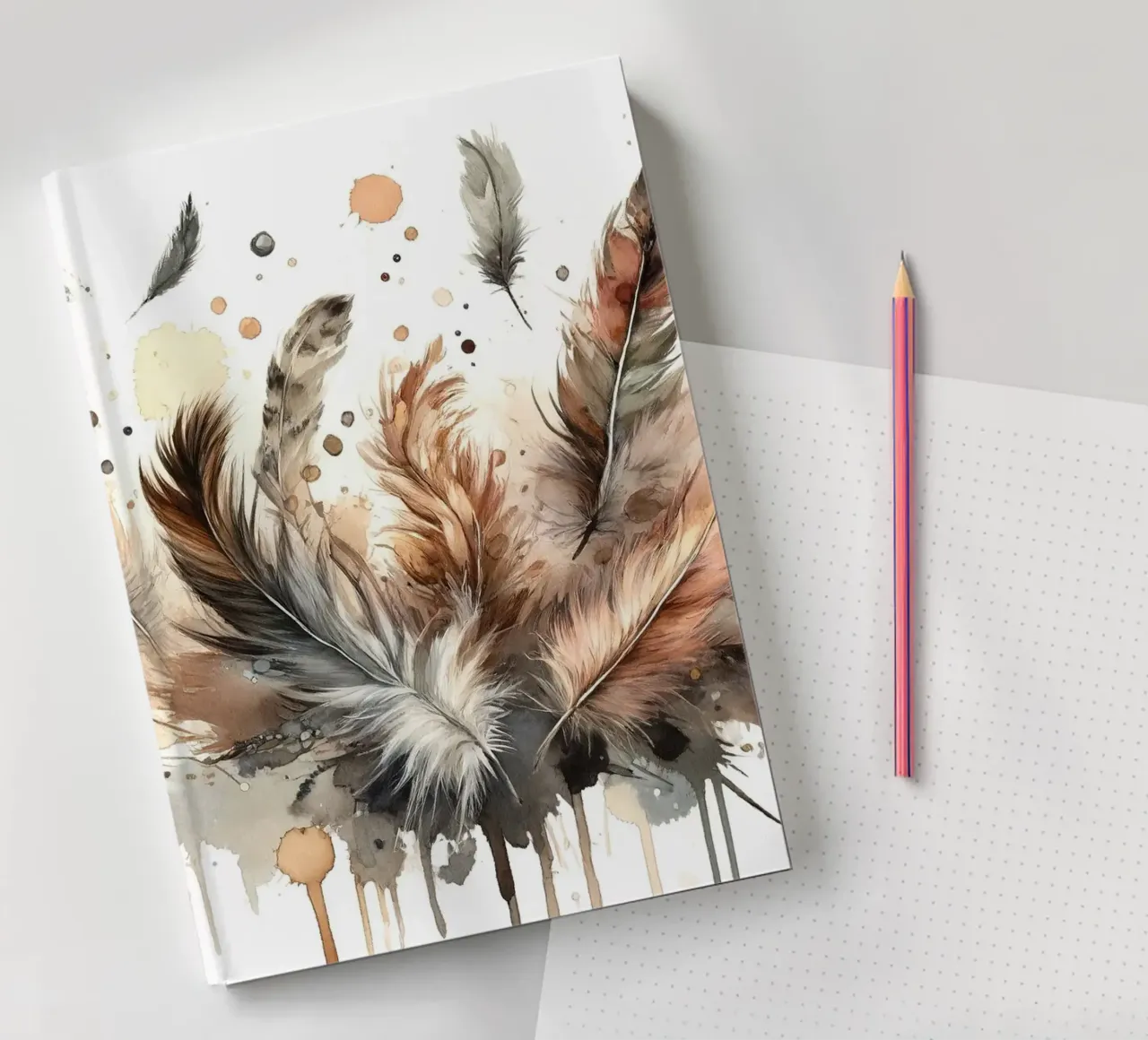 Feathers in Harmony notebook by Chromatic Fusion Studio