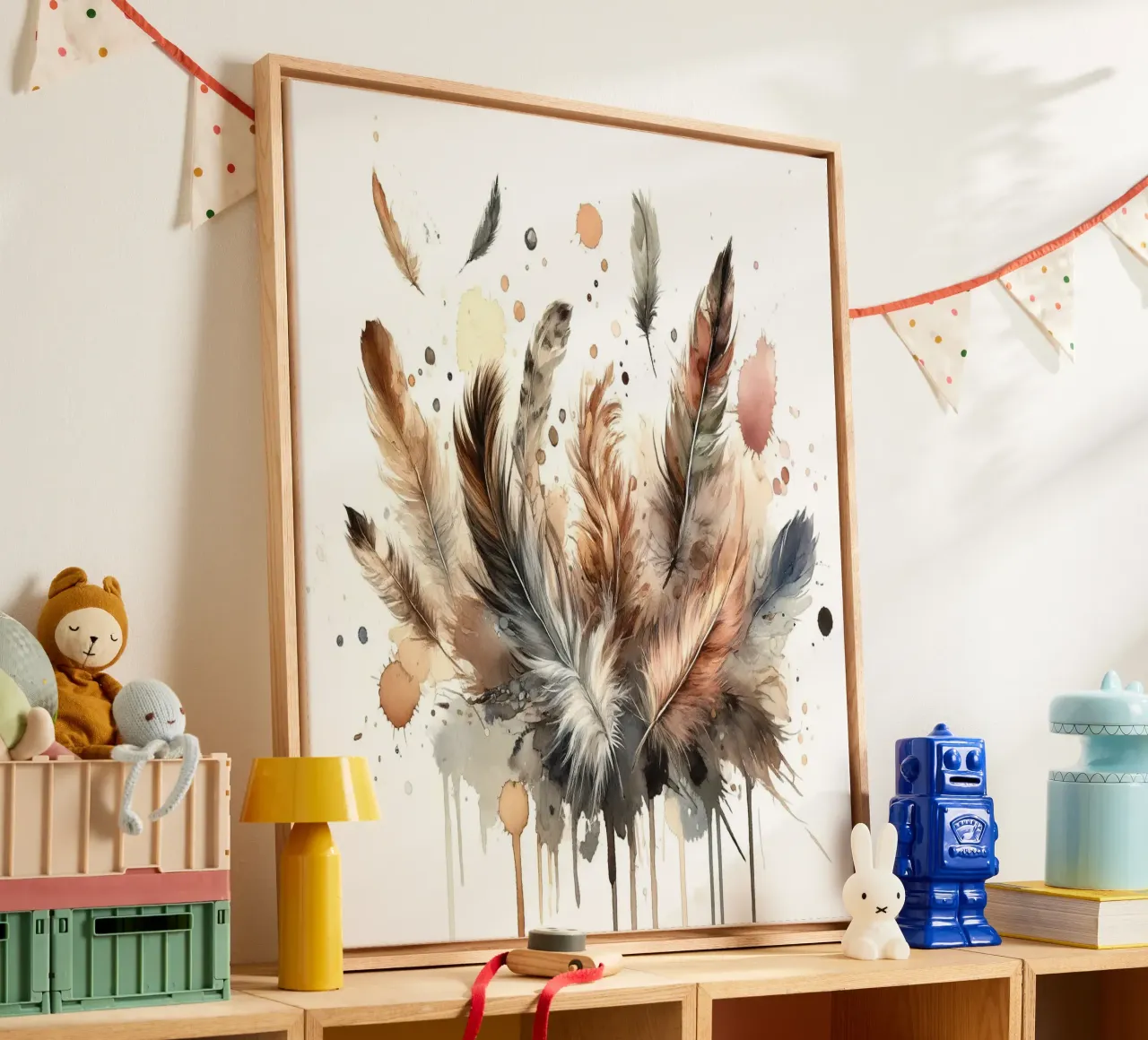 Feathers in Harmony canvas by Chromatic Fusion Studio