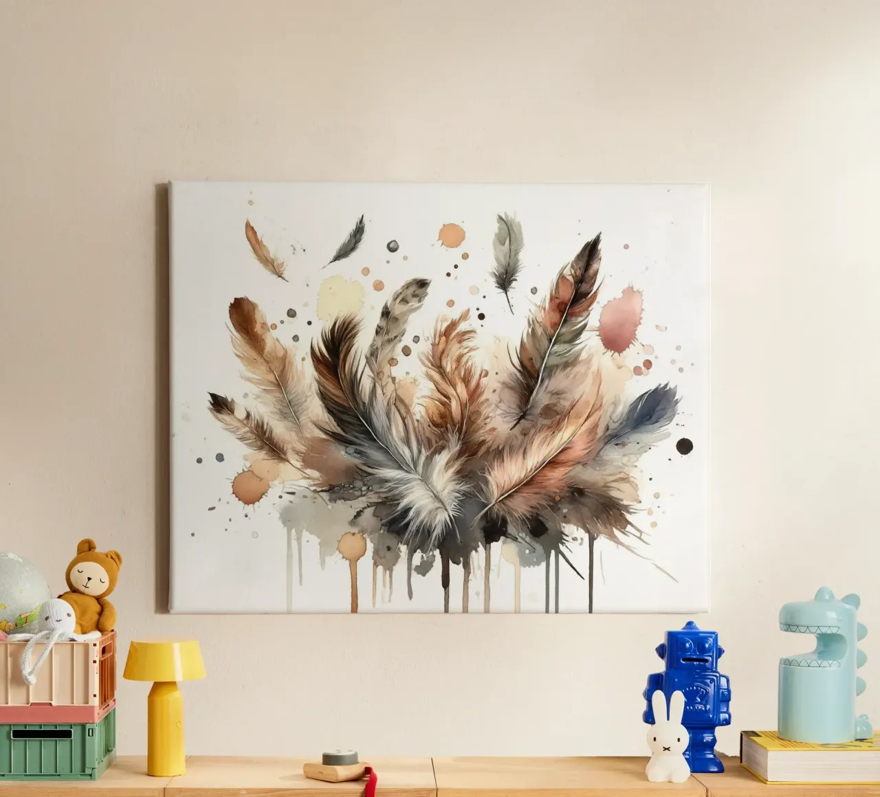 Feathers in Harmony canvas by Chromatic Fusion Studio