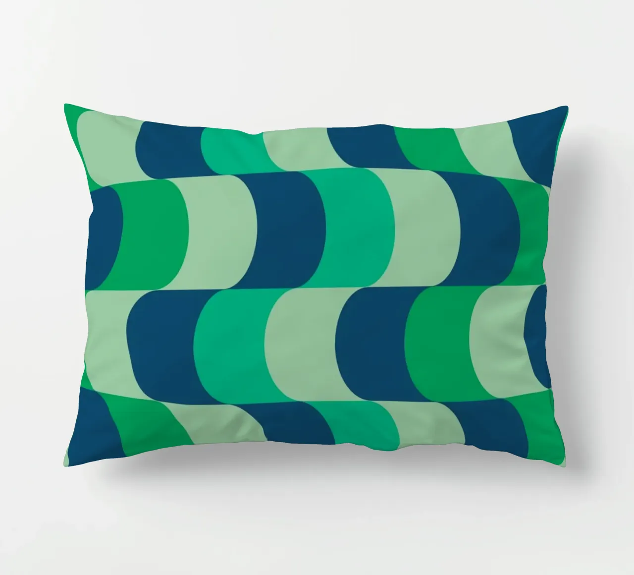 Onde retrò verde e blu cuscino da Studio Vibe