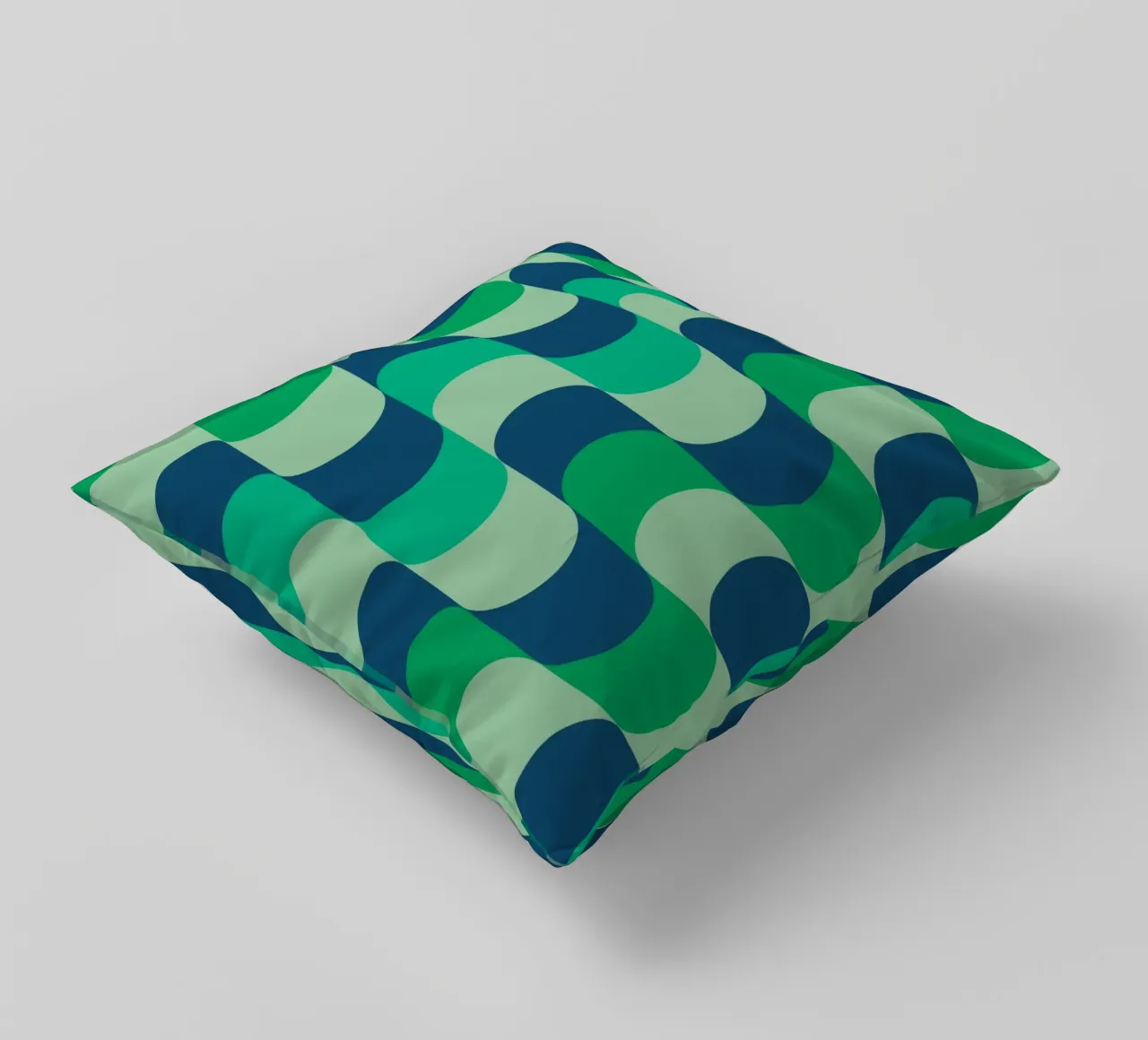 Onde retrò verde e blu cuscino da Studio Vibe
