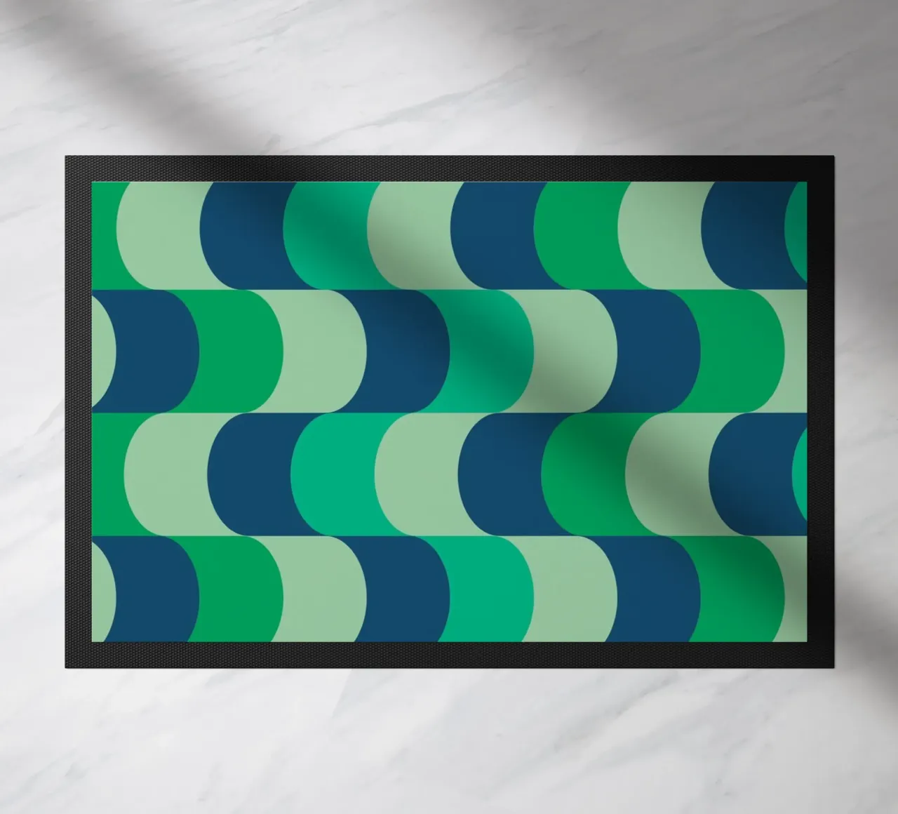 Onde retrò verde e blu zerbino da Studio Vibe
