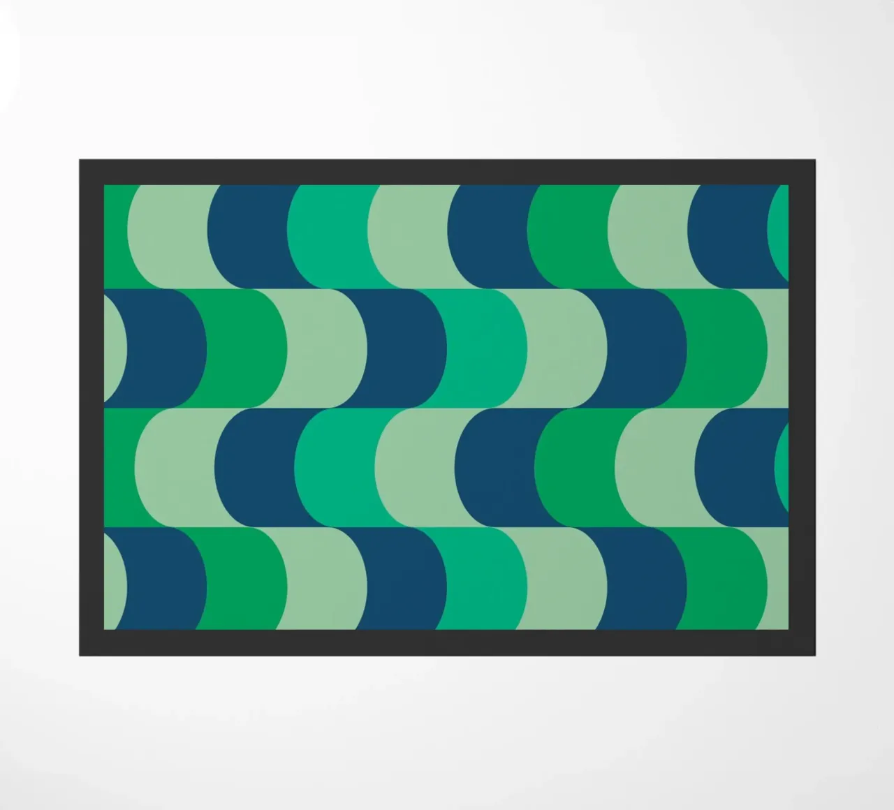 Onde retrò verde e blu zerbino da Studio Vibe
