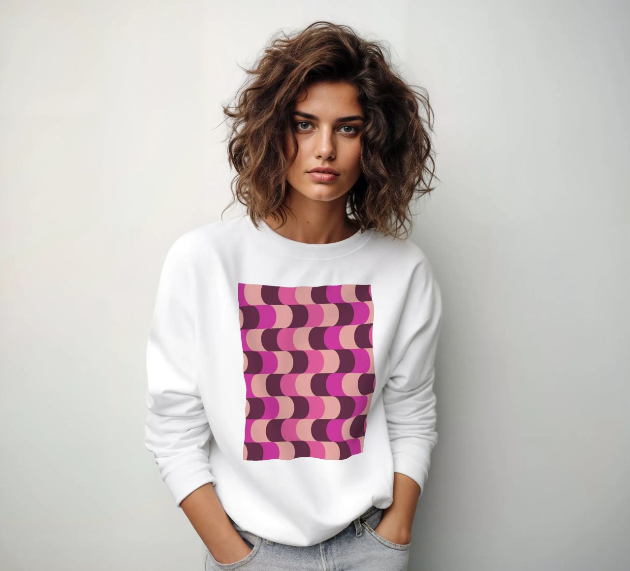 Retro Waves Pink Pattern felpa da Studio Vibe