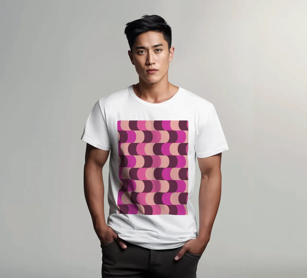Retro Waves Pink Pattern t-shirt da Studio Vibe