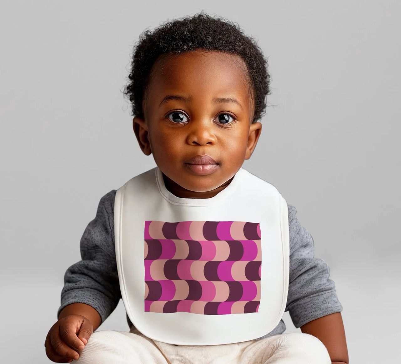 Retro Waves Pink Pattern bavaglino da Studio Vibe