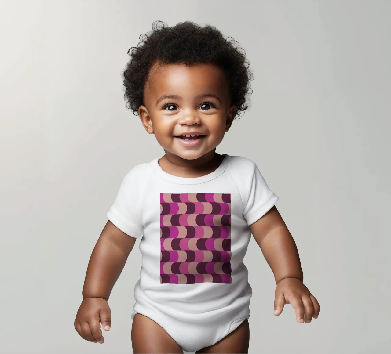 Retro Waves Pink Pattern body neonato maniche corte da Studio Vibe