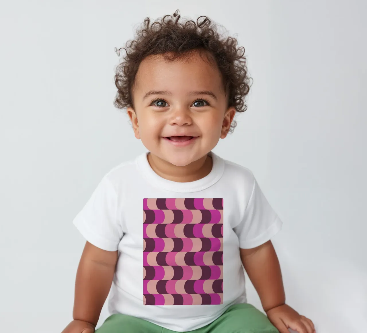 Retro Waves Pink Pattern maglietta neonato da Studio Vibe