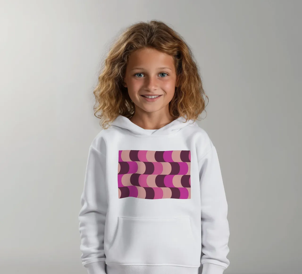Retro Waves Pink Pattern felpa bambino con cappuccio da Studio Vibe