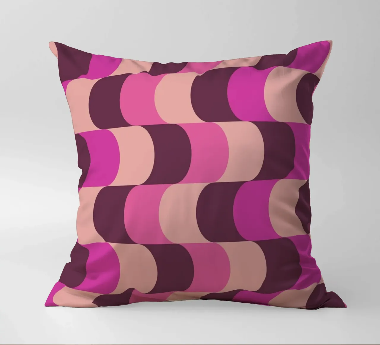 Retro Waves Rosa Muster Kissen von Studio Vibe