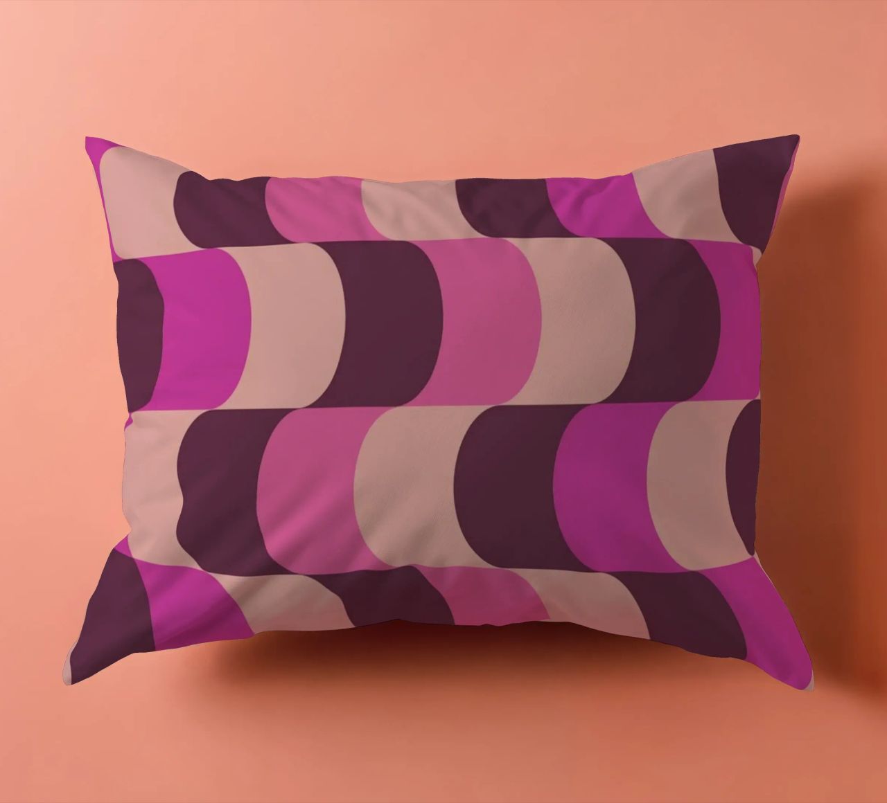 Retro Waves Pink Pattern cuscino da Studio Vibe